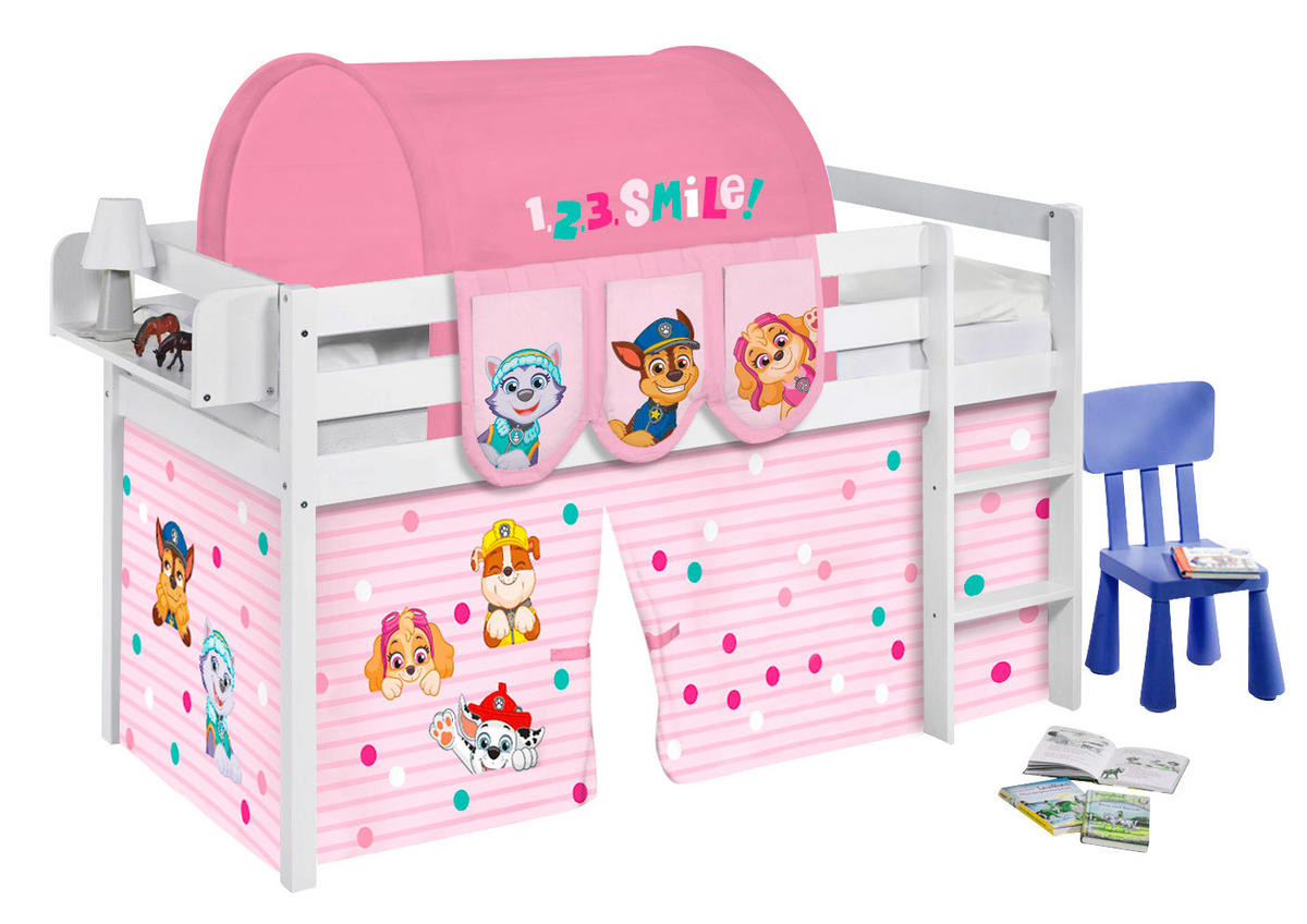 TUNNEL Paw Patrol rosa für Hochbett, Spielbett und Etagenbett - Rosa, Textil - Lilokids