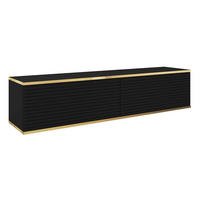 TV-HÄNGEBOARD Mucalma Schwarze mit geriffelten Fronten 135 cm - Schwarz, Holzwerkstoff (135/30/32cm) - Selsey