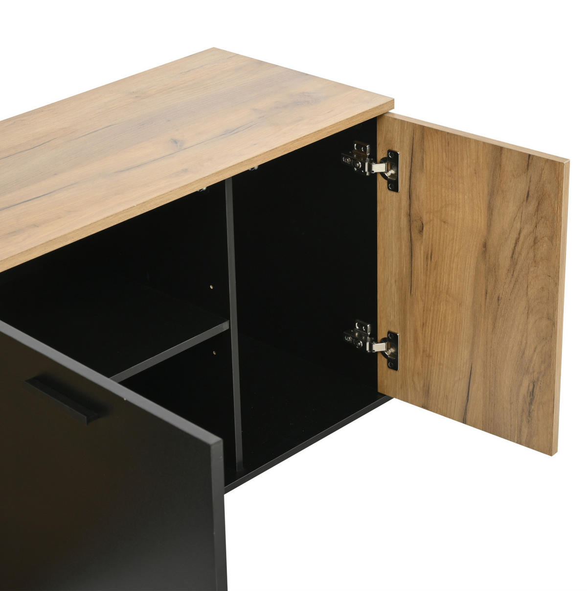 SCHUHSCHRANK 85/36/85 cm in Natur/Schwarz mit Schuhschrank und Sitzbank - Naturfarben, Holzwerkstoff (85/85/36cm) - Flora Grace