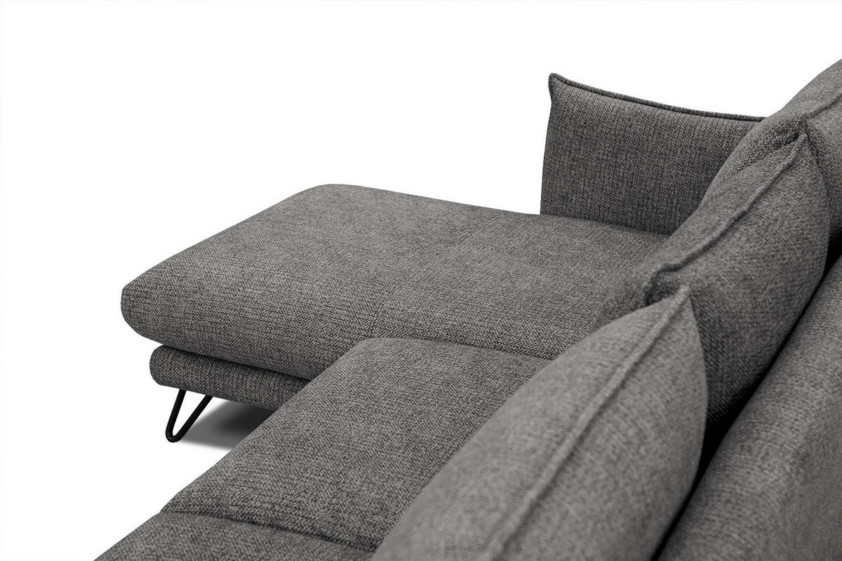 ECKSOFA HOSTEN 4-Sitzer, anthrazit - Anthrazit/Schwarz, Holzwerkstoff/Textil (158/269cm) - Courtois Laville