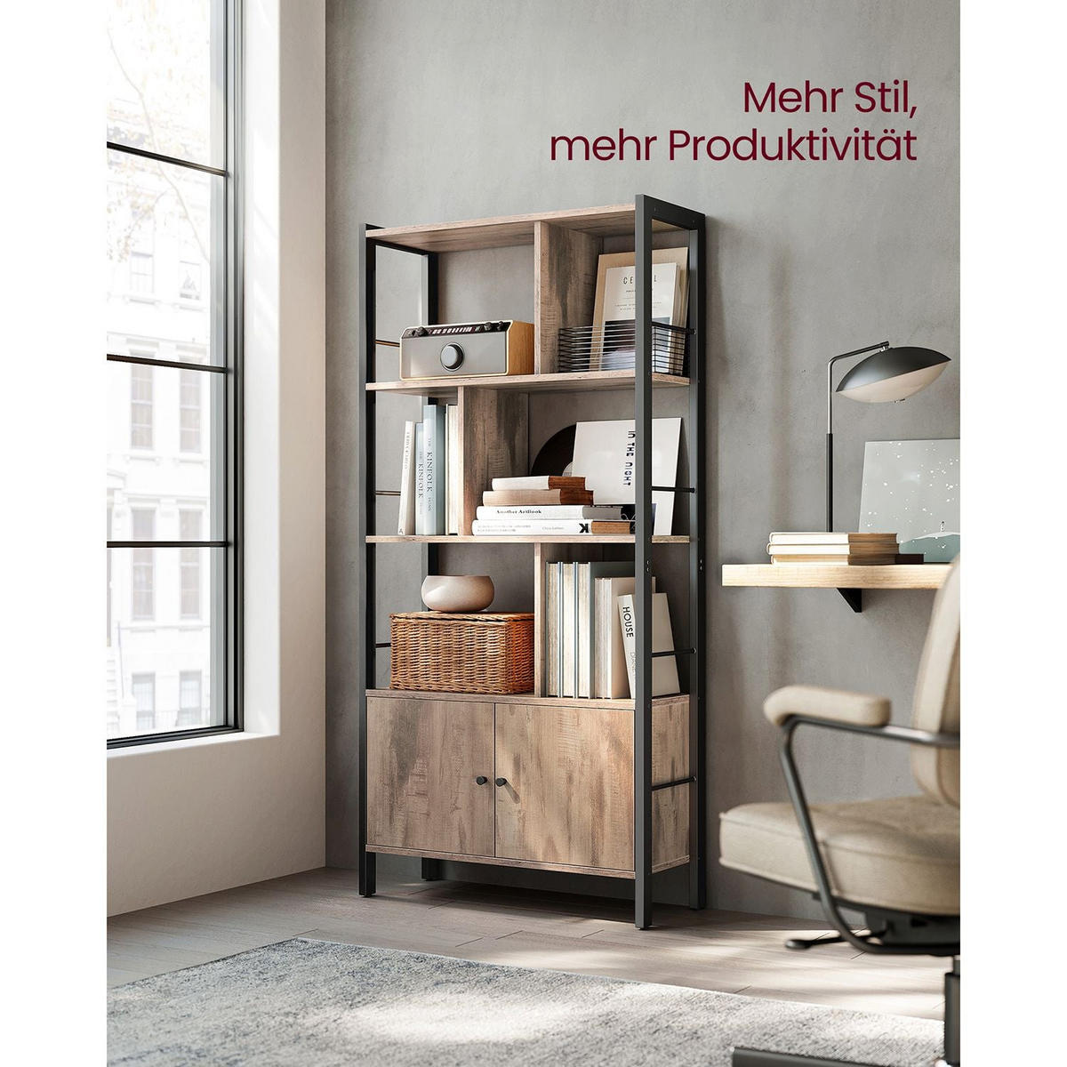 BÜCHERREGAL RABAT - Braun, Holzwerkstoff (74/154.5/30cm) - Hansiro