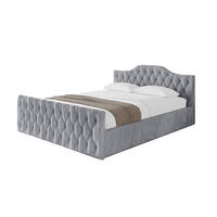 POLSTERBETT mit Bettkasten, Fußteil und Lattenrost, Boxbett mit Matratze H3/H4 - FALIO-Z-V1 180x200 Hellgrau - Hellgrau, Holzwerkstoff/Textil (180/200cm) - ALTDECOR