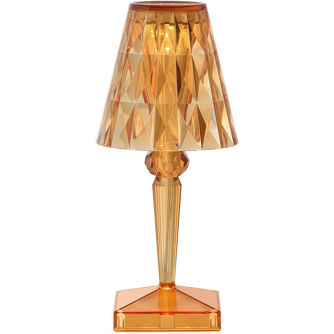 TISCHLEUCHTE Bernstein Diamant Akku Dimmbar - Orange, Kunststoff (12/26/12cm) - Authentics