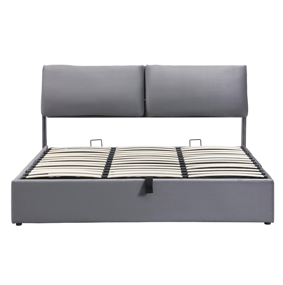 POLSTERBETT 140/190 cm aus Samt mit hydraulischem Stauraum und 3 Schubladen Beige - Beige, Textil (140/190cm) - Modenvie