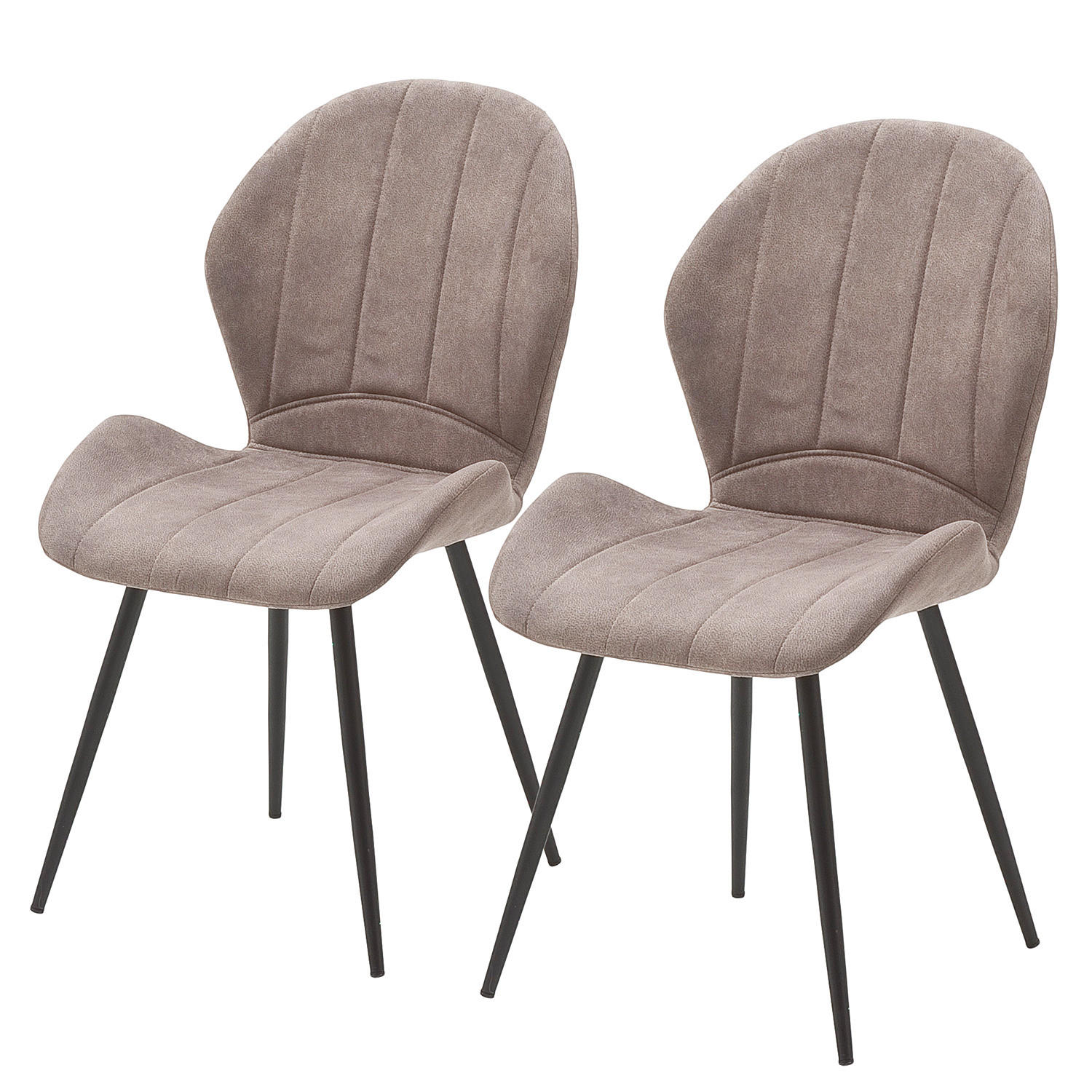 ESSZIMMERSTUHL - Microfaser / Metall - Sandfarben, Textil/Metall (51/89/56cm) - home24