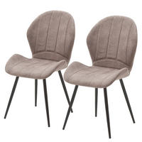 ESSZIMMERSTUHL - Microfaser / Metall - Sandfarben, Textil/Metall (51/89/56cm) - home24