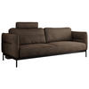 SOFA SALENTO Braun Velvet - Schwarz/Braun, Textil/Metall (221/82/101cm) - MKS