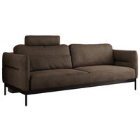 SOFA SALENTO Braun Velvet - Schwarz/Braun, Textil/Metall (221/82/101cm) - MKS