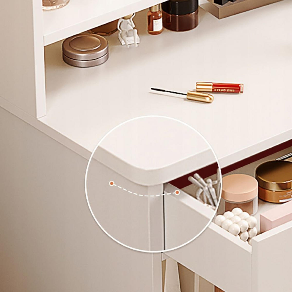 SCHMINKTISCH, weiß 80/34/125 cm - Weiß, Kunststoff (34/125/80cm) - Rebiko