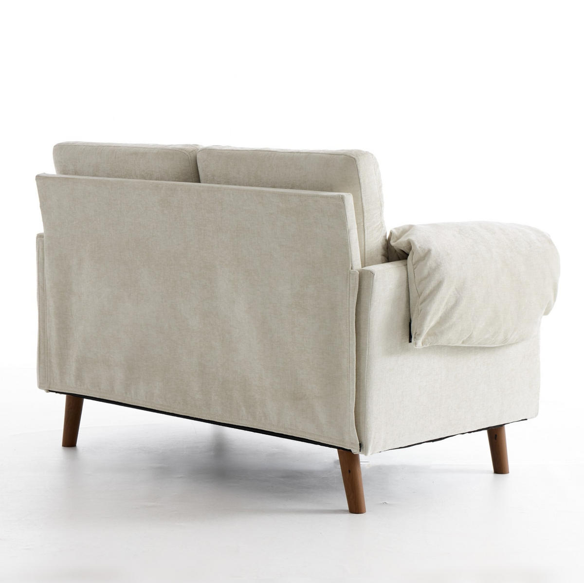 SOFA 2-Sitzer aus Chenille Beige - Beige, Holzwerkstoff (70/85/124cm) - Meubliv