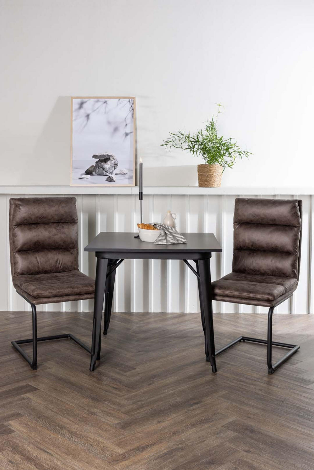 TISCHGRUPPE Schwarz - Schwarz, Holzwerkstoff (80/75/80cm) - ebuy24