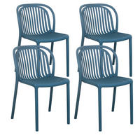 GARTENSTUHL 4-tlg., Blau - Blau, Kunststoff (58/49cm) - Oviala