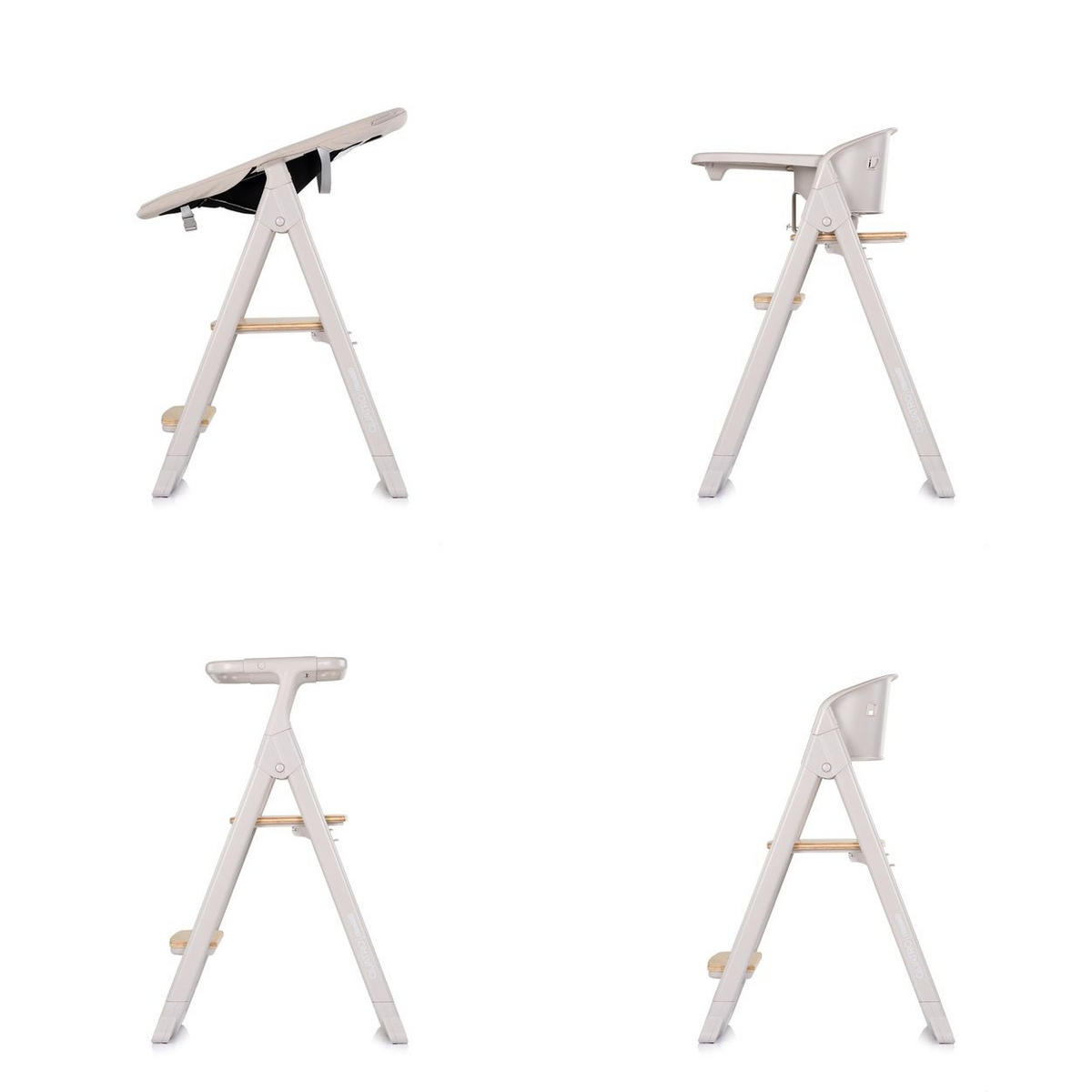 HOCHSTUHL Quatro 4in1 beige Babywippe Lernturm Kinderstuhl Tablett Fußstütze - Beige, Kunststoff (49/95/65cm) - Chipolino