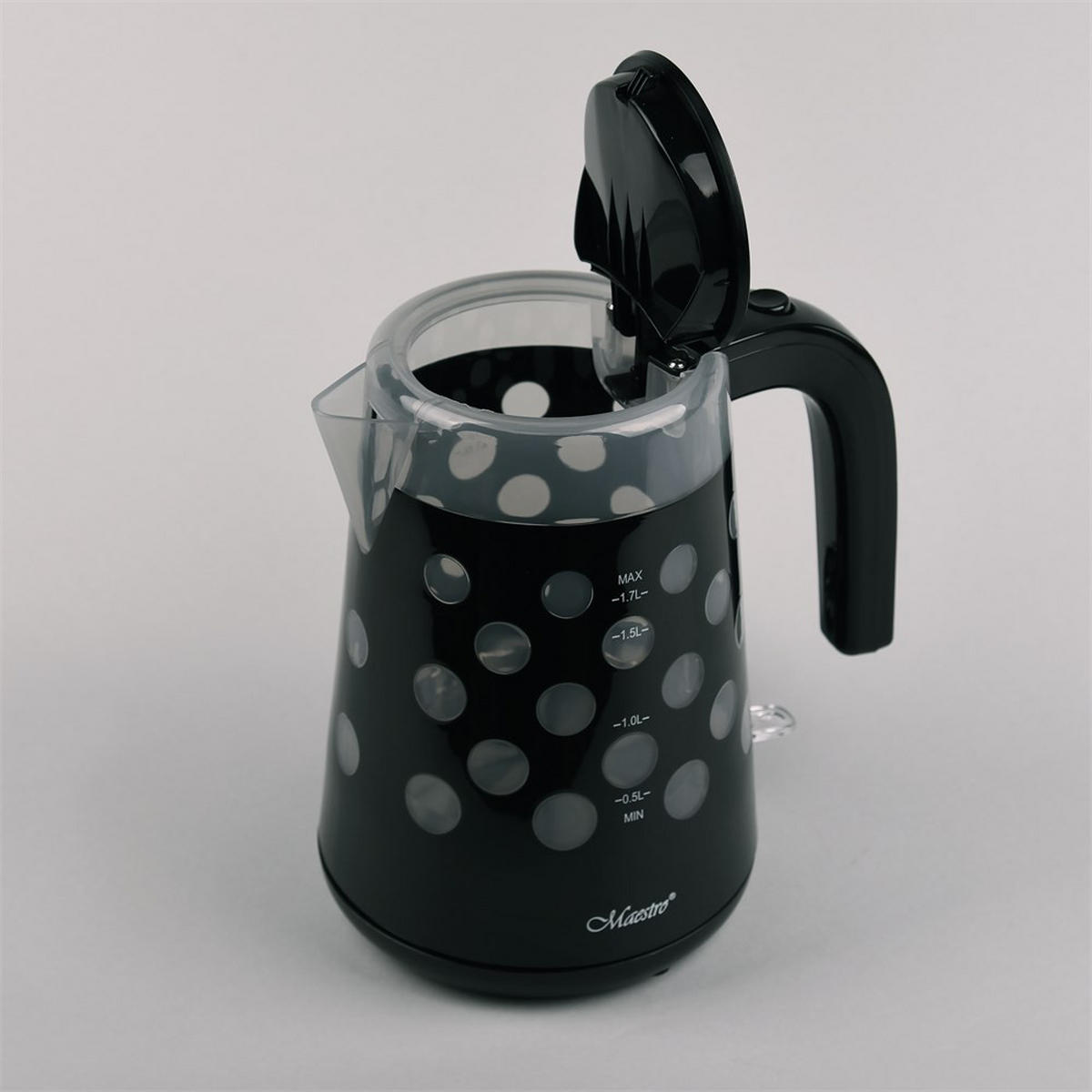 WASSERKOCHER ELEKTRISCH Schwarz 20.7/16.6/23 cm MR045BLACK - Schwarz, Metall (16.6/23/20.7cm) - Maestro 