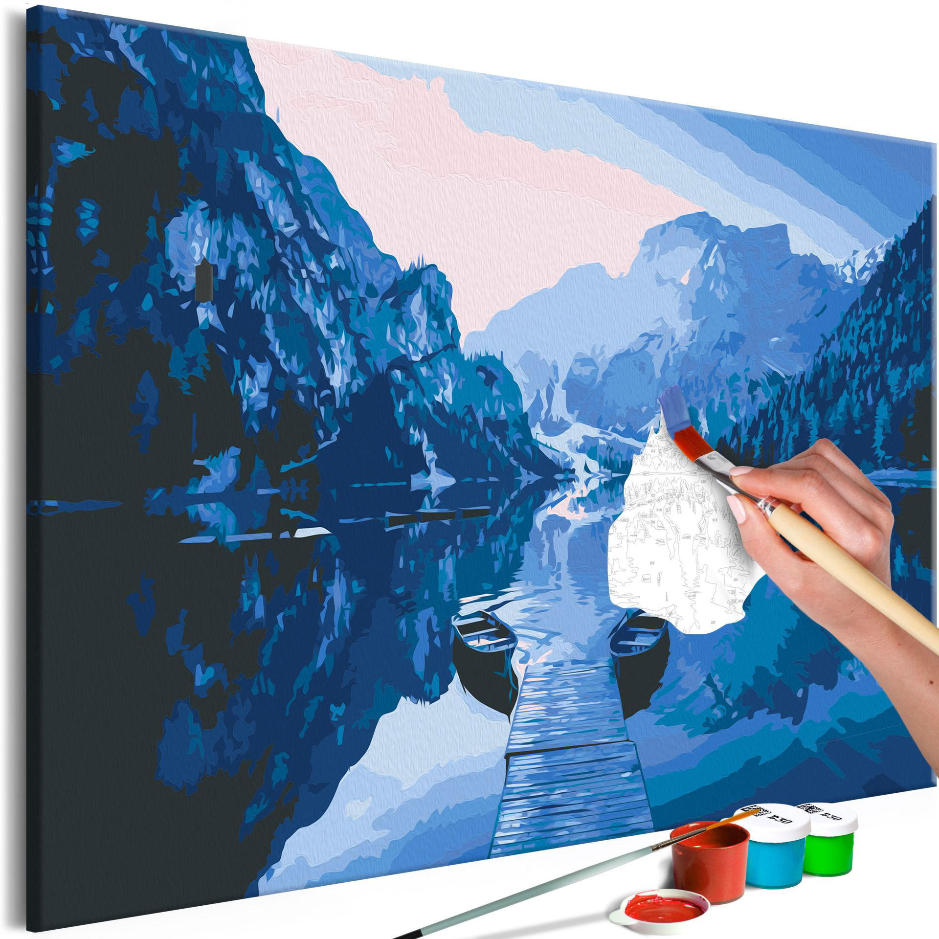 MALEN NACH ZAHLEN 50/40 cm - Blau, Textil (1.4/40cm) - KUNSTLOFT