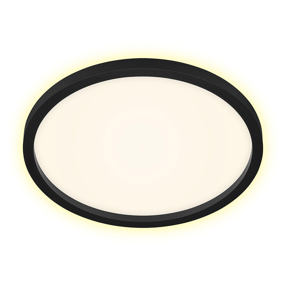 LED DECKENLEUCHTE Backlight Schwarz - Schwarz, Kunststoff (42.5/42.5/3.4cm) - Briloner