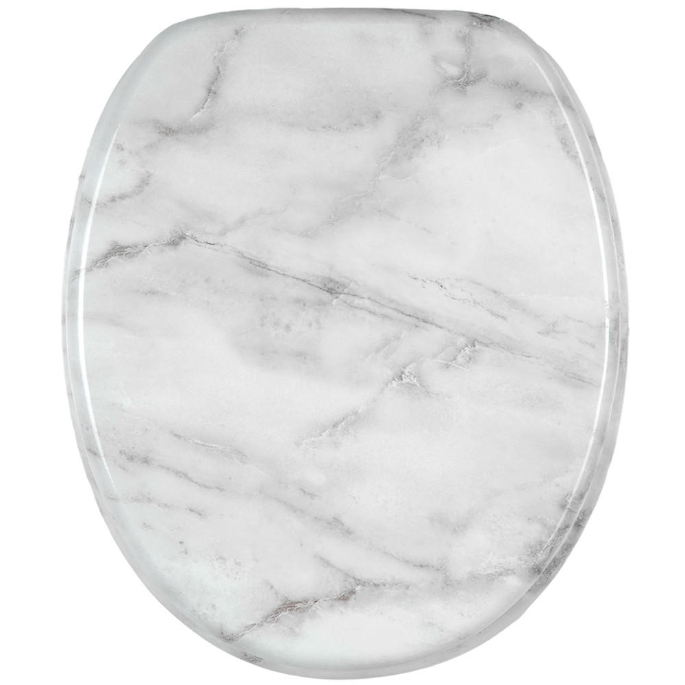 WC-SITZ mit Absenkautomatik Marmor - Grau, Holzwerkstoff (38/6/47cm) - Sanilo