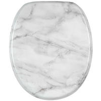 WC-SITZ mit Absenkautomatik Marmor - Grau, Holzwerkstoff (38/6/47cm) - Sanilo