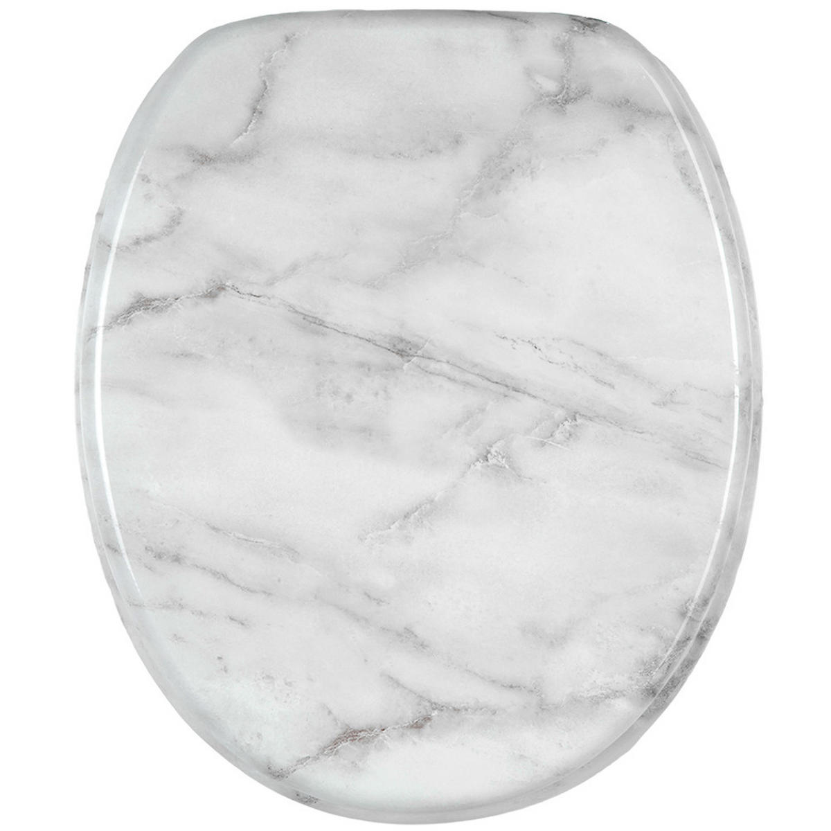 WC-SITZ mit Absenkautomatik Marmor - Grau, Holzwerkstoff (38/6/47cm) - Sanilo