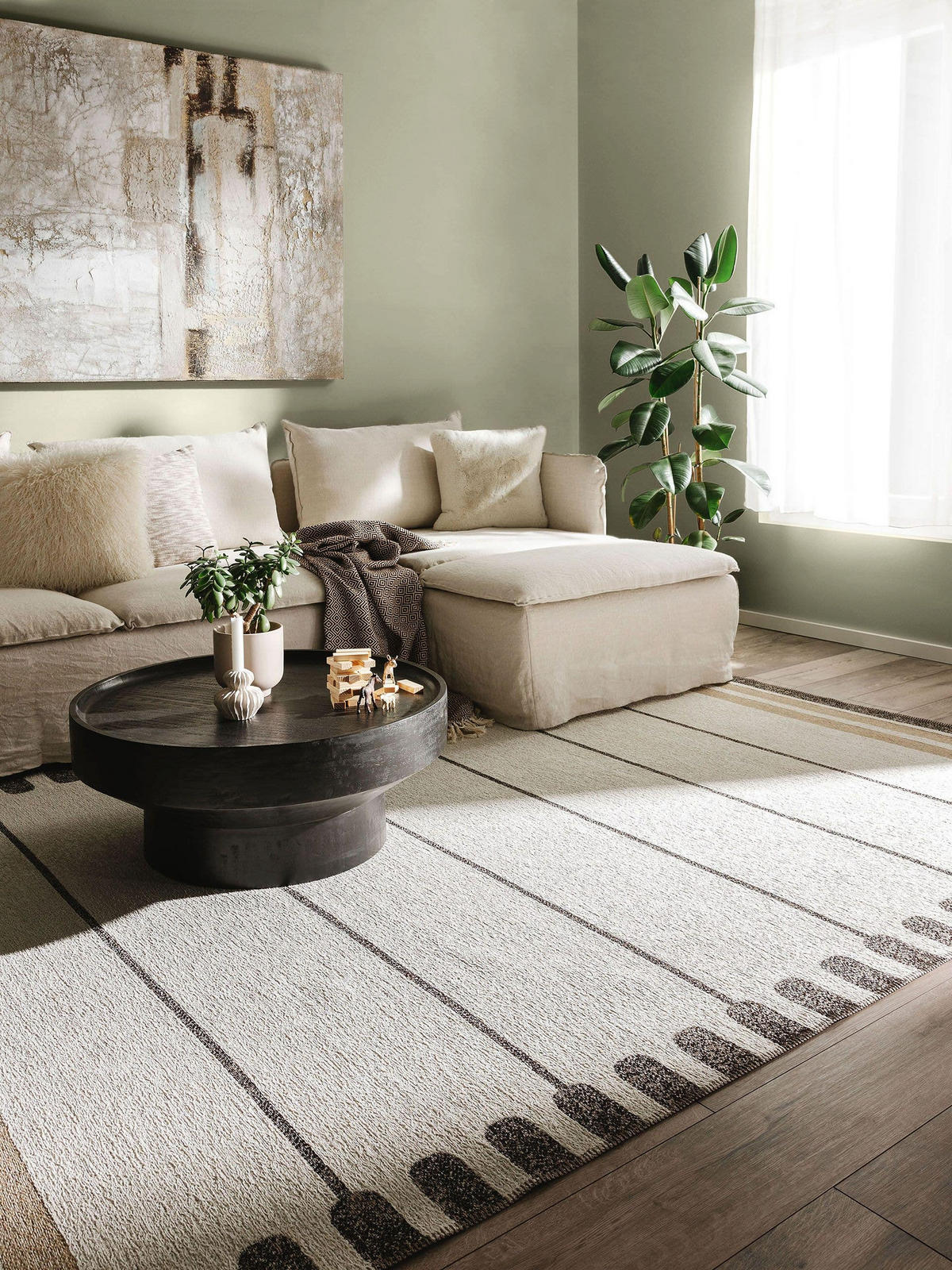 FLACHGEWEBETEPPICH Elena Beige/Braun 200x290 cm - Beige, Textil (200/290cm) - benuta Nest