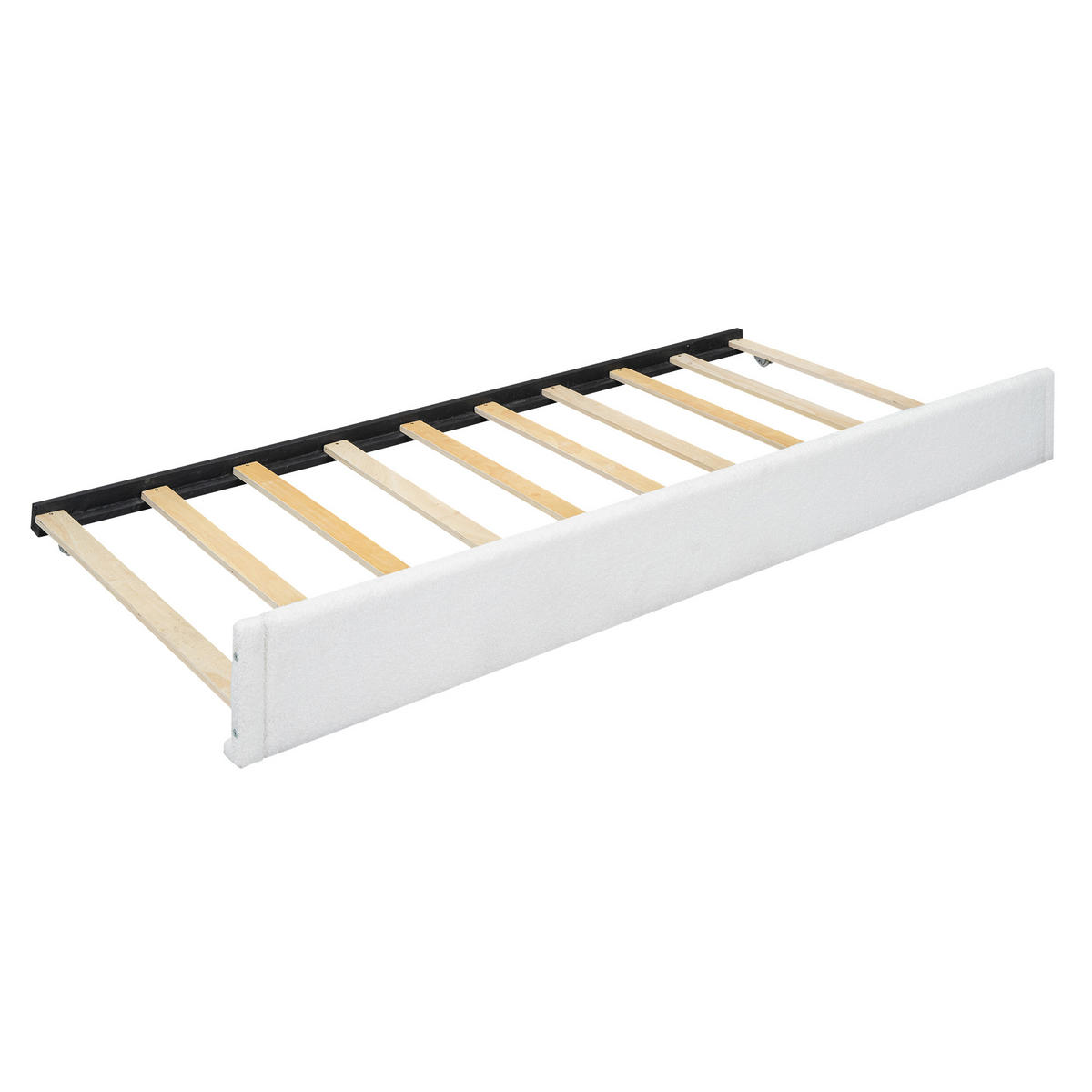 POLSTERBETT 140/200 cm weiß mit ausziehbarem Rollbett - Weiß, Textil (140/200cm) - OKWISH