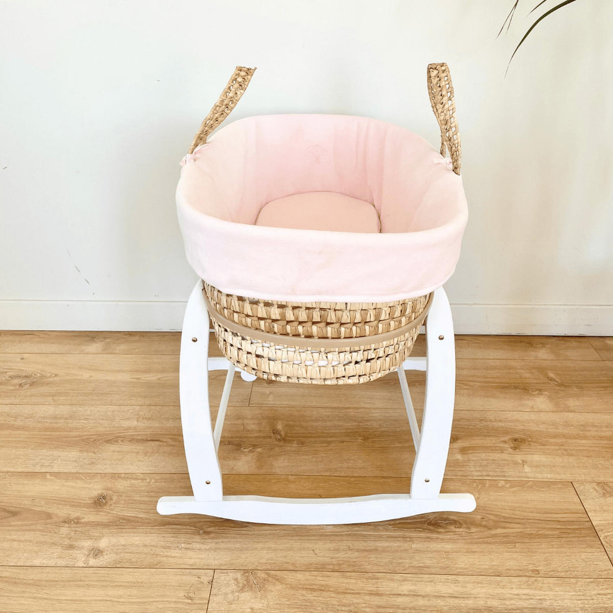 BABYTRAGEKORB Bio-Baumwolle rosa - Hellrosa, Naturmaterialien (29/78cm) - Premiers Moments