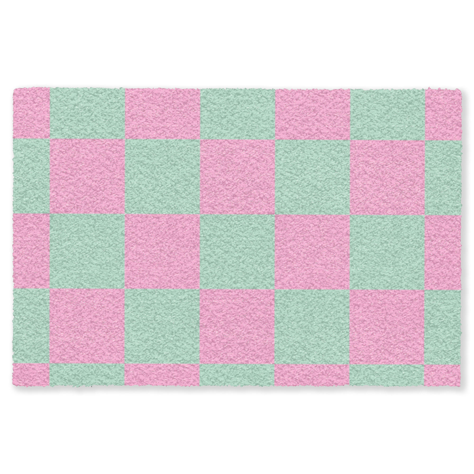 MuchoWow ROHOŽKA Šachovnicový vzor - zelená - růžová - kostky 120x80 cm