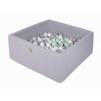 BÄLLEBAD für Kinder, Cotton, Hellgrau - Hellgrau/Weiß, Textil (90/90/40cm) - MeowBaby