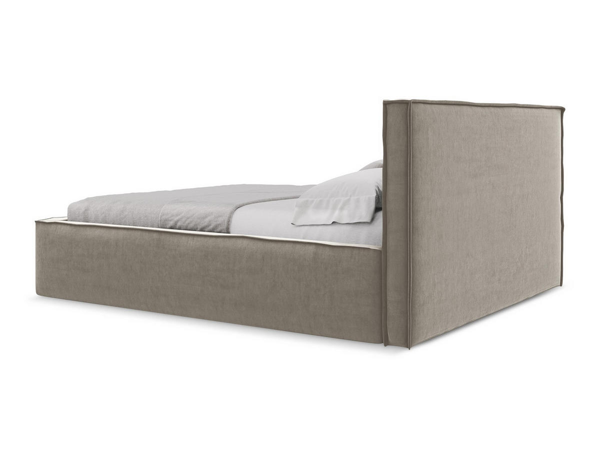 POLSTERBETT mit Bettkasten und Lattenrost 180x228 Grau - Taupe/Schwarz, Kunststoff/Textil (160/200cm) - Makamii