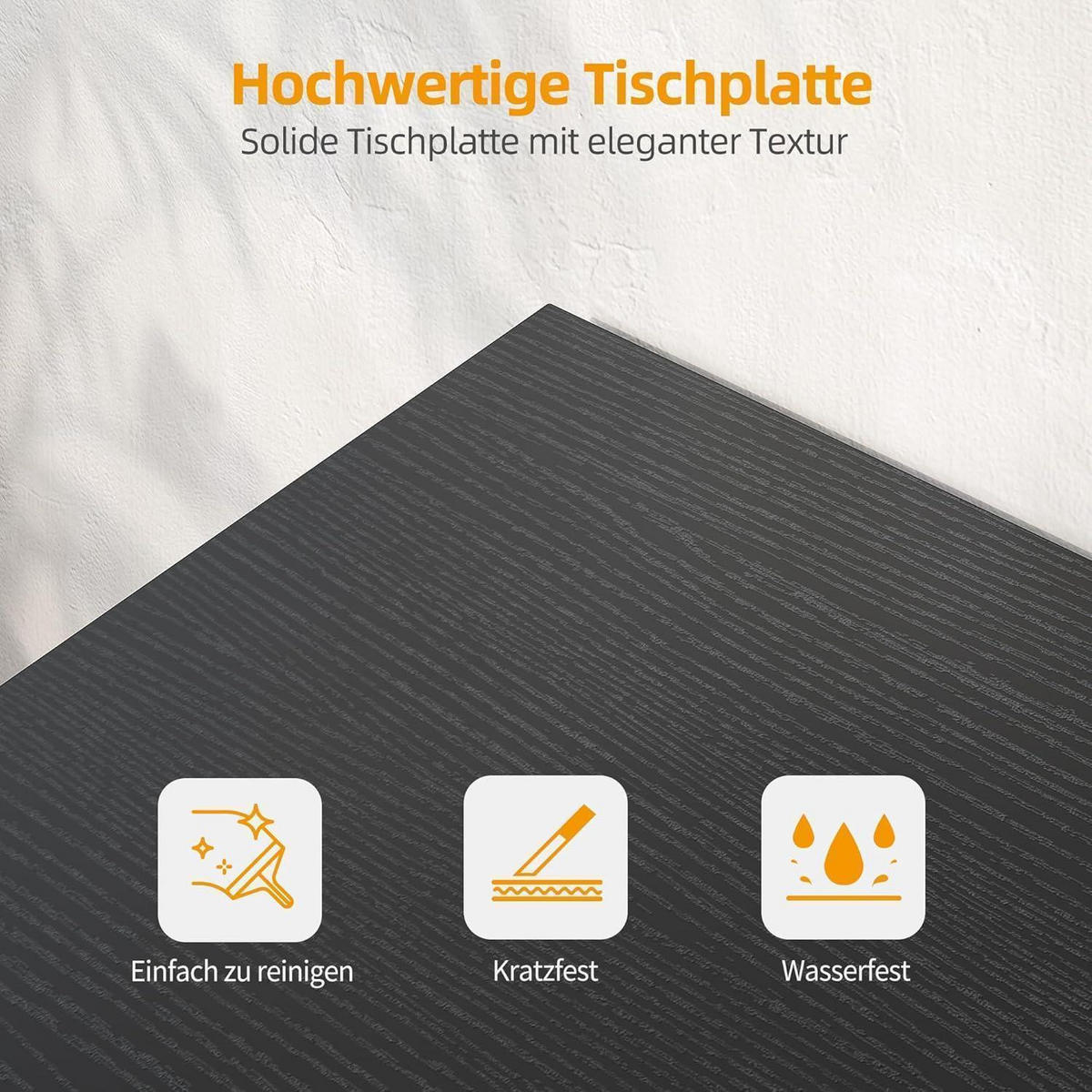 SCHREIBTISCH L-Form mit Steckdosen 100 x 70 cm Schwarz - Schwarz, Holzwerkstoff (100/70/75cm)
