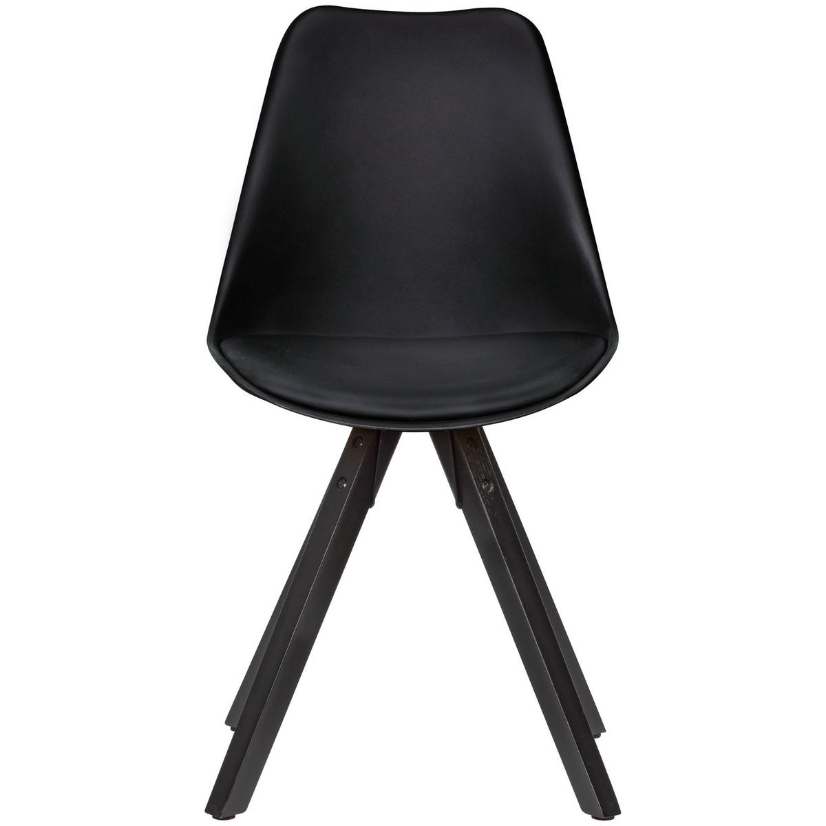 ESSZIMMERSTUHL Stoffbezug mit Holzgestell Modern gepolstert, Schwarz 49x52x87 cm - Schwarz, Holz/Kunststoff (49/87/52cm) - KADIMA DESIGN