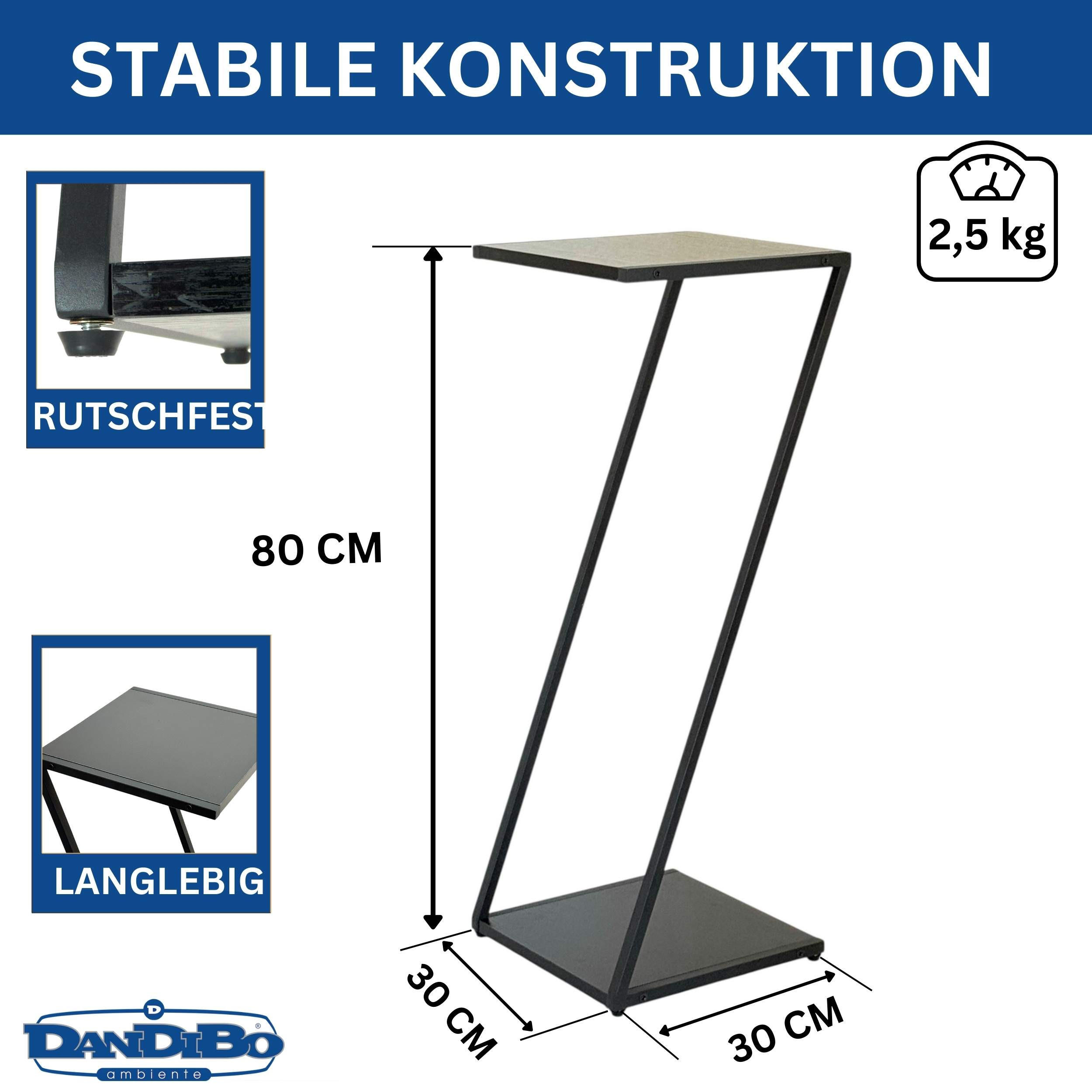 PFLANZENSTÄNDER Metall Schwarz Eckig 80 cm Hoch - Schwarz, Metall (30/80/30cm) - DanDiBo