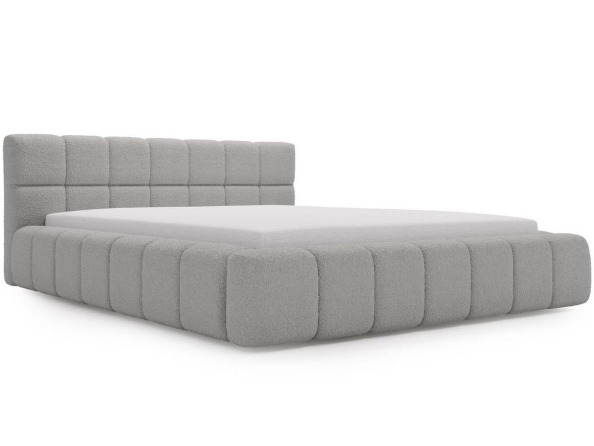 POLSTERBETT Alicante Bouclé-Stoff 160x200 Hellgrau - Hellgrau, Textil (160/200cm) - Graingold