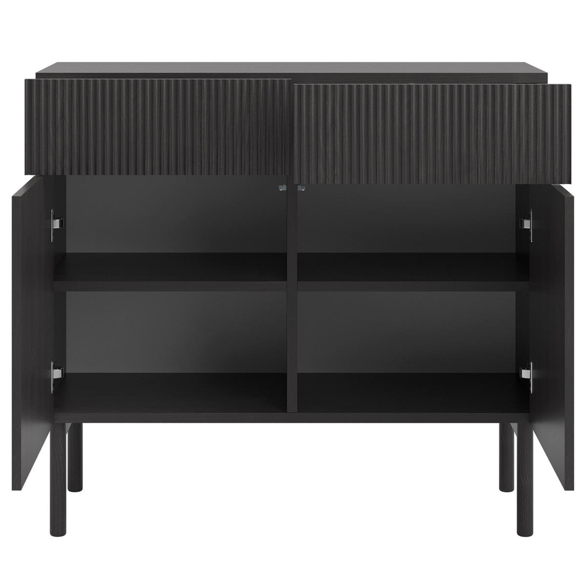 KOMODA Nolie dekor jaseň čierna 100 cm - čierna, drevo/kompozitné drevo (100/90.6/38cm) - Selsey