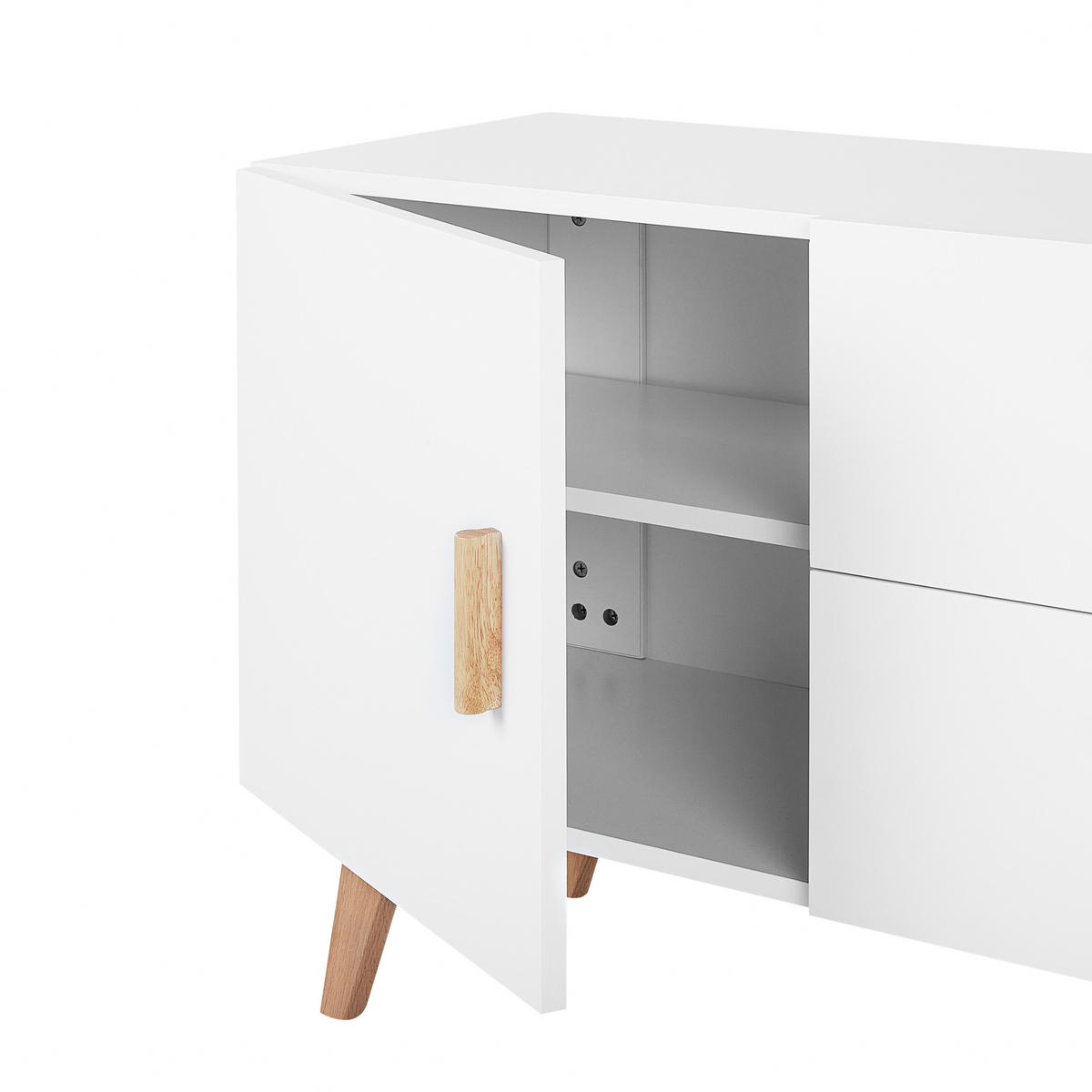 SIDEBOARD se 2 dveřmi Bílý Meet - bílá, kompozitní dřevo (160/70/42cm) - Beliani