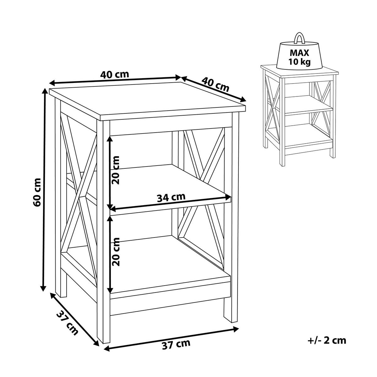BEISTELLTISCH weiß quadratisch 40/40 cm Foster - Weiß, Holzwerkstoff (40/40/60cm) - Beliani