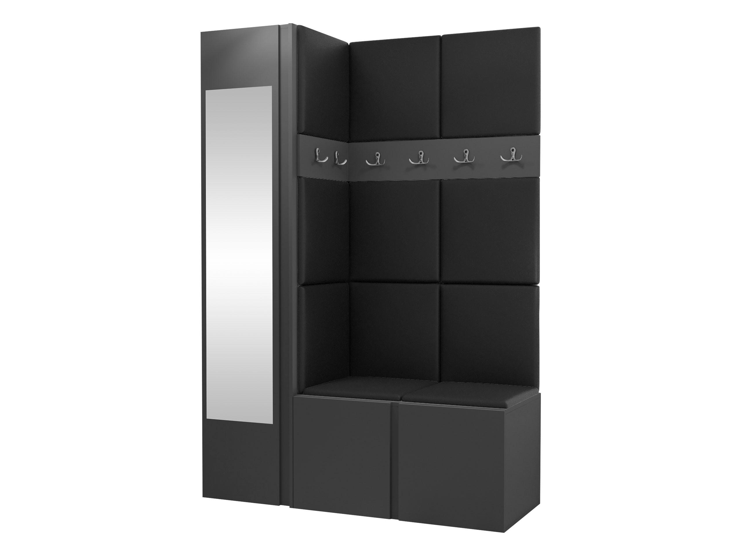 GARDEROBEN-SET Orion X - Graphitfarben/Schwarz, Holzwerkstoff/Kunststoff (124/186/46cm) - MIRJAN24