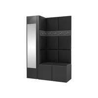 GARDEROBEN-SET Orion X - Graphitfarben/Schwarz, Holzwerkstoff/Kunststoff (124/186/46cm) - MIRJAN24