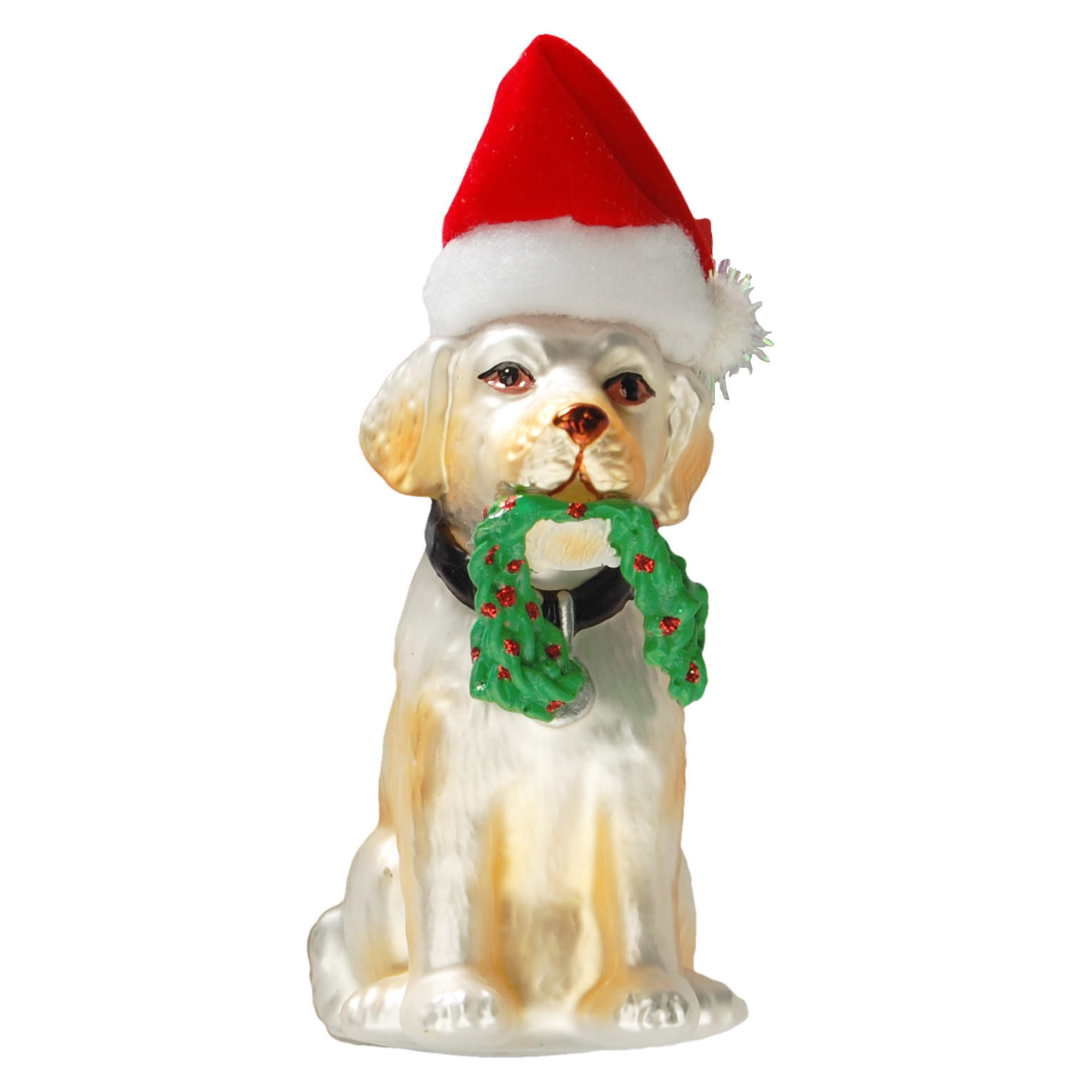 Krebs Glas Lauscha Christbaumschmuck Gold 4x10x5 cm