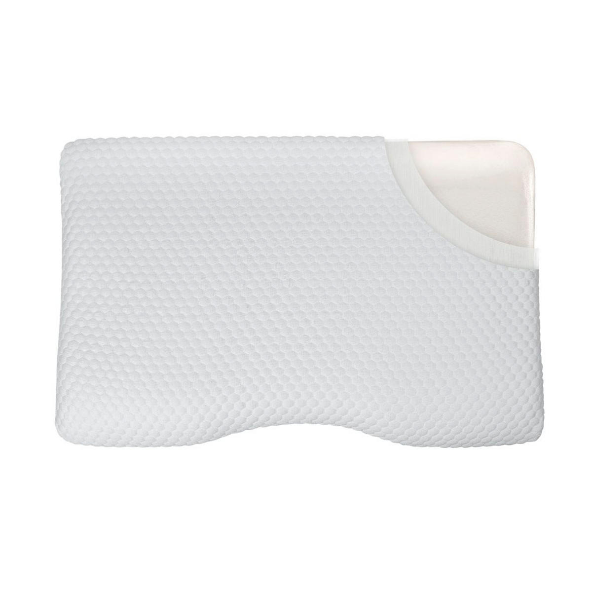 NACKENSTÜTZKISSEN, DE LUXE ERGONOMISCH 60/35 CM - Weiß, Textil (35/60cm) - INPHYSIO