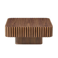 COUCHTISCH aus Massivholz und MDF 80x80x35 cm in Walnussoptik - Walnussfarben, Holzwerkstoff (80/80/35cm) - Modfu