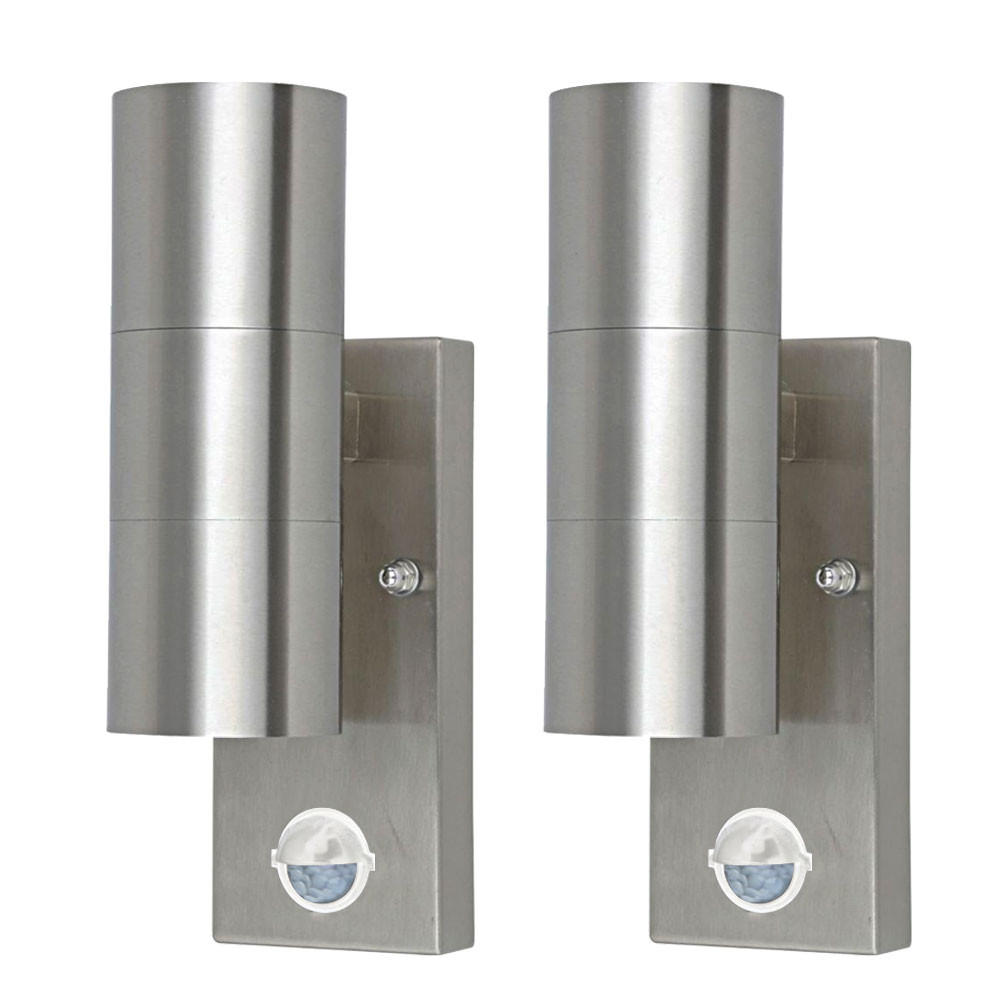 LED AUSSEN-WANDLEUCHTE Silber Aluminium 2er Set - Silberfarben, Glas (6/22/11.5cm)