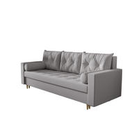 SOFA SKANDI mit Schlaffunktion COSMIC 160 mit Stauraum - Grau, Textil (90/88/232cm) - Bedante