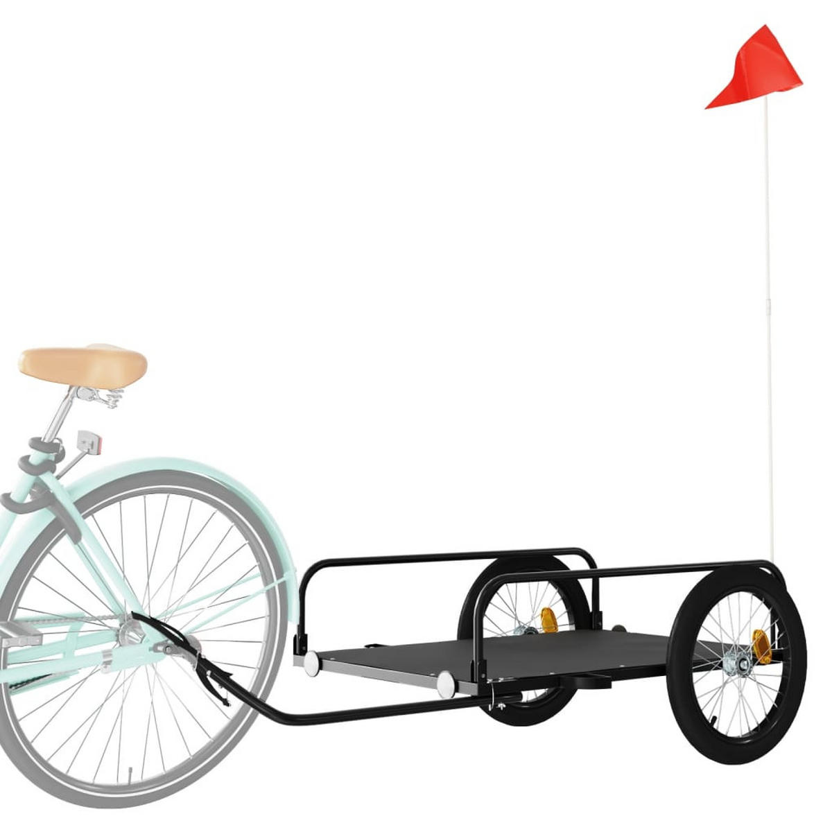 FAHRRADANHÄNGER Schwarz 135/70/37 Cm Eisen - Schwarz, Metall (70/37/135cm) - vidaXL