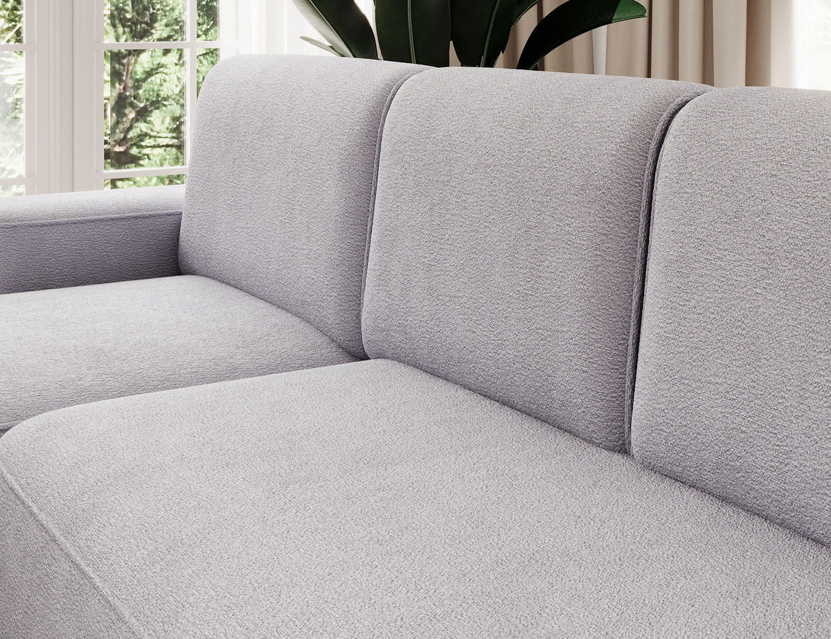 ECKSOFA RUMA - Grau (Touch 03) - Grau, Holzwerkstoff (285/180cm) - Möblo