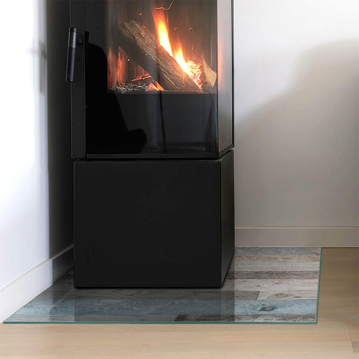 GLASPLATTE für Kamin 60x60 cm Grau - Grau, Glas (60/60/0.4cm) - ArtPrintCave