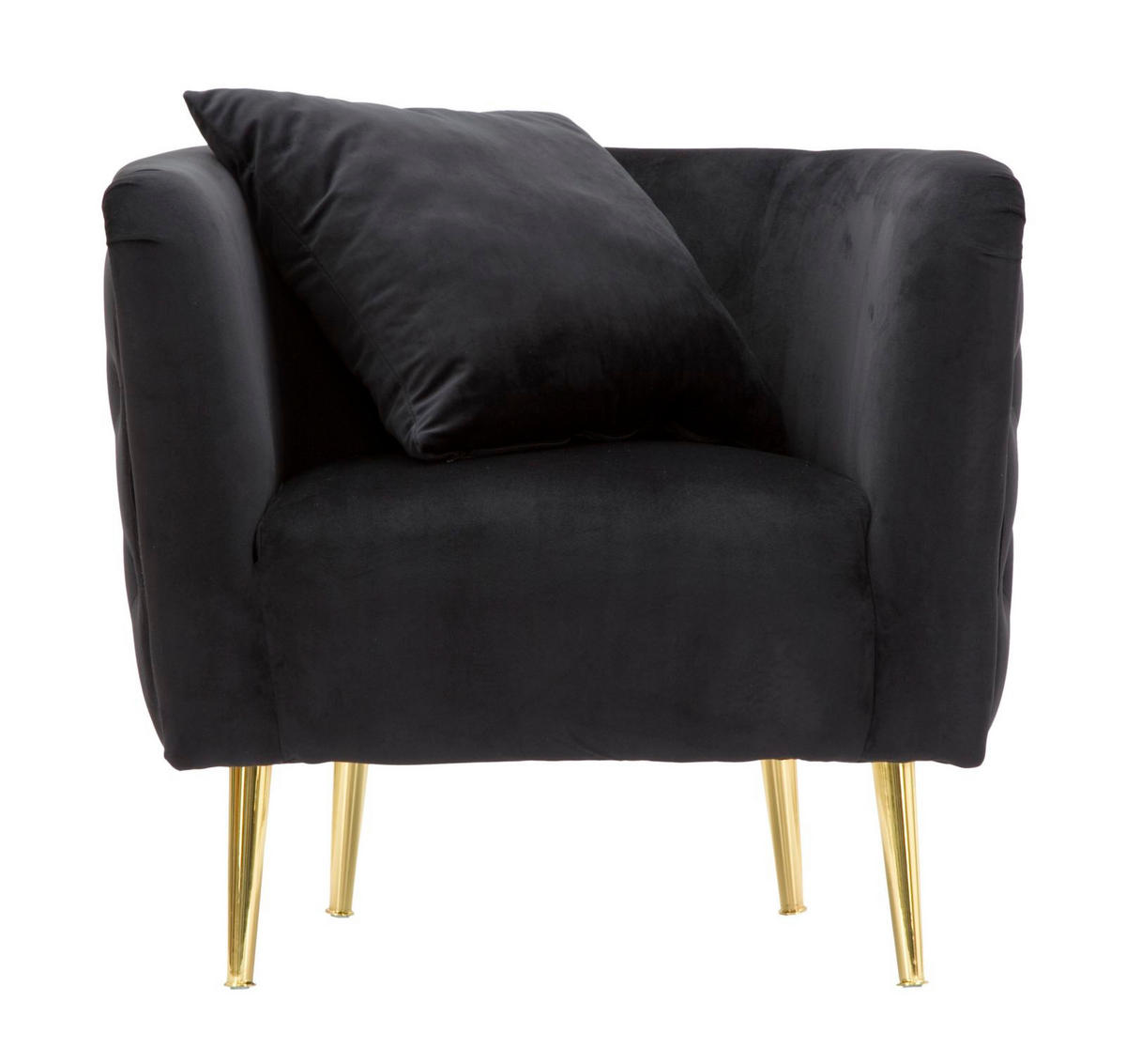 SESSEL Bucarest, schwarz, Stoff, Sperrholz und Metall, 76 x 74 x 71 cm - Schwarz, Holzwerkstoff/Kunststoff (76/71/74cm) - Mauro Ferretti