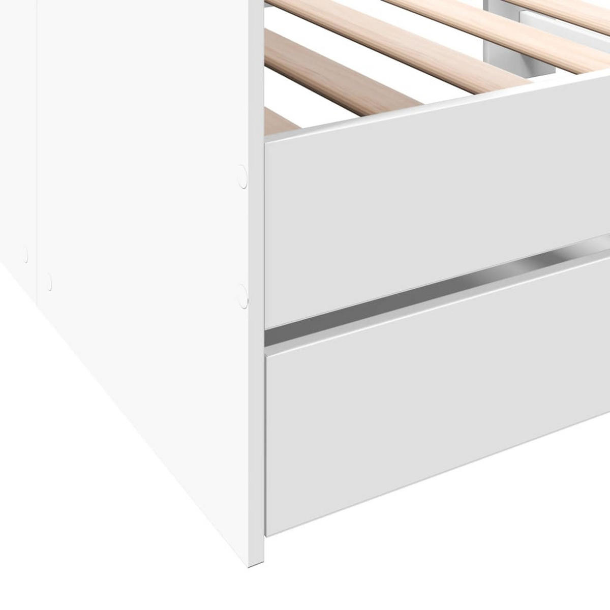 TAGESBETT Mit Schubladen Ohne Matratze Weiss 90/200 Cm - Hellgrau, Holzwerkstoff (90/200cm) - vidaXL