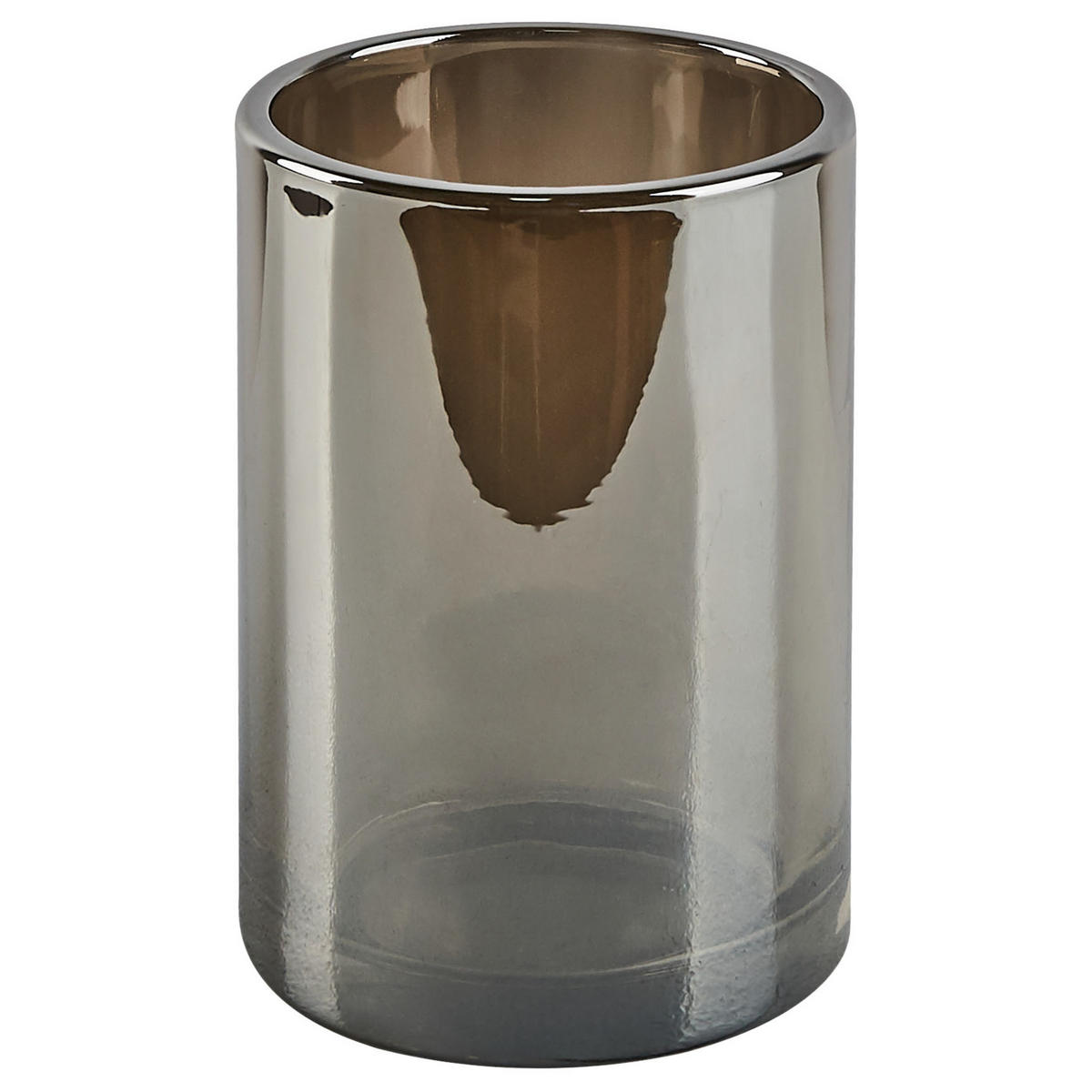 BADEZIMMER Set 3-teilig Glas grau Managua - Schwarz/Grau, Glas (10/16/10cm) - Beliani