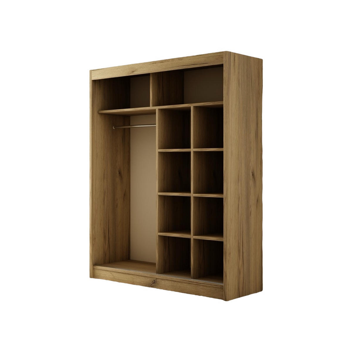 SCHWEBETÜRENSCHRANK Elsa 150 cm mit Spiegel 2-türig, Eiche sonoma - Sonoma Eiche, Kunststoff (150/215/61cm) - Margaret Hadas24